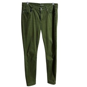 7 For All Mankind Skinny Jeans Olive Green Soft Stretch Denim Size 30